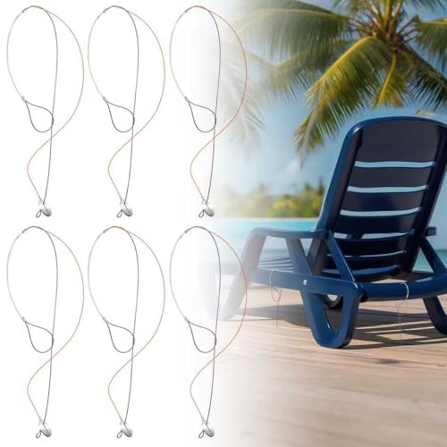 6PCS Deck Anchor for Outdoor Furniture - Durable 304 Stainless Steel Aluminum Deck or Dock Anchors for Gap Between Boards 400 LB Break Strength Easily Reposition Chair, Table, Grill and Kayaks