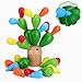 EKKONG Cactus Giocattolo in Legno,Giocattoli Puzzle in Legno Montessori,Particelle elementari del Giocattolo del Cactus，Giocattoli educativi per Bambini (Fico d'India)