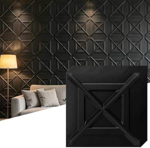 Art3d X-Shape Decorative 3D Wall Panels, 11.8 x 11.8 in, 33-Pack,...
