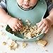 Ginbear Baby Bowls with Suction, Silicone Bibs, Self Feeding Spoons, Led Weaning Supplies, Toddler Eating Set for Ages 6 Months+ (Hazy Green)