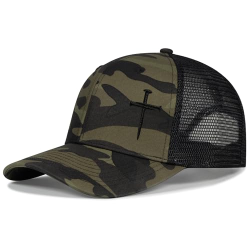 Image of Christian Hats for Men Women,Jesus 3 Nail Cross Hat Christian Religious Gifts for Birthday /Christmas