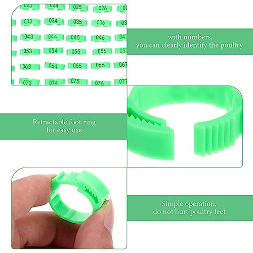 100 peças anéis de marcação de pé de galinha numerado papagaio pulseiras de identificação de pé de g