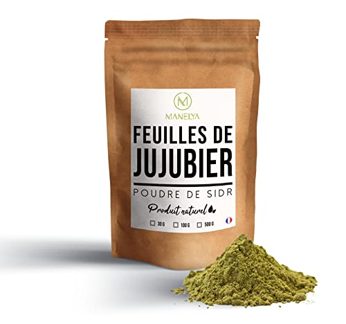 Poudre de Sidr / Feuilles de jujubier en poudre - Bio - 100g - sachet refermable - 100% Naturelle - Poudre végétale nettoyante - Manelya