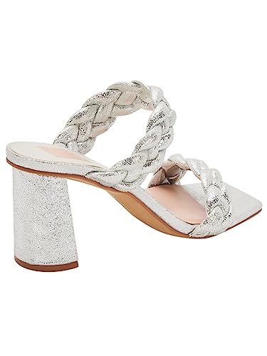 Dolce Vita Women's Paily Heeled Sandal, Silver Metallic Stella Suede, 8 #TOP1