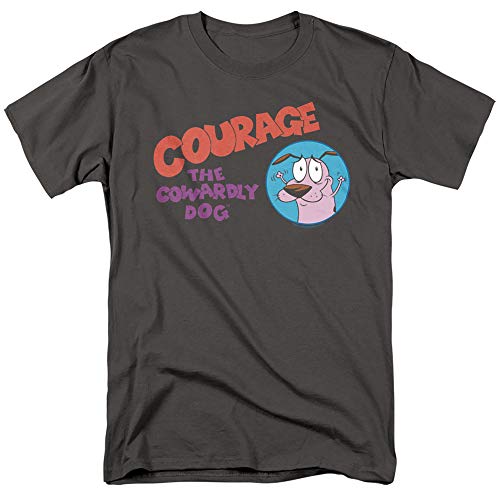 Popfunk Courage The Cowardly Dog Logo T Shirt & Stickers (Large) Charcoal