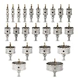 dashap 23PCS Carbide Hole Saw Kit,TCT Hole Saw Set for Metal,Tipped Tooth Cutting Hole Saw Within 5/