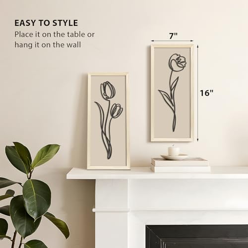 Cadre botanique en bois relief pour une ambiance de chambre cocooning - 4