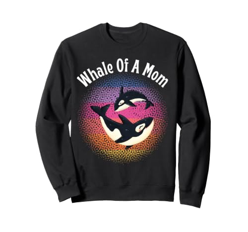 Image of Whale of a Mom Orca | Ocean Lover Mom | Retro Ocean Animal Sweatshirt
