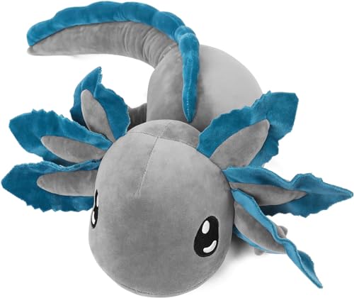 Axolotl Weigted Plush - Realistic, 4 Pounds, 26 Inches Long, Cute Grey Axolotl Plushie Large Weighted Stuffed Animal for Anxiety...