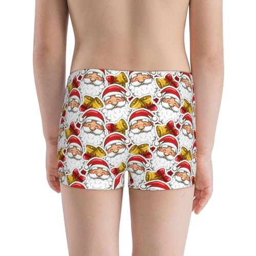 Boys' Cotton Boxer Brief Soft Underwear-Santa Claus Bells3