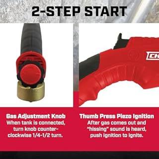 Chapin 75111: Propane Weed Burner Torch, 50,000 BTU, Electric Piezo Ignition with Gas Valve, 1-Lb Connection