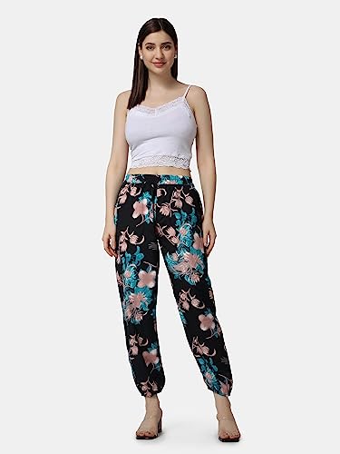 Image of POPWINGS Casual Printed Joggers for Summer || Stylish Women Joggers for Summer || Loose-Fit Pull On Joggers for Women || Women Joggers Pants for Summer