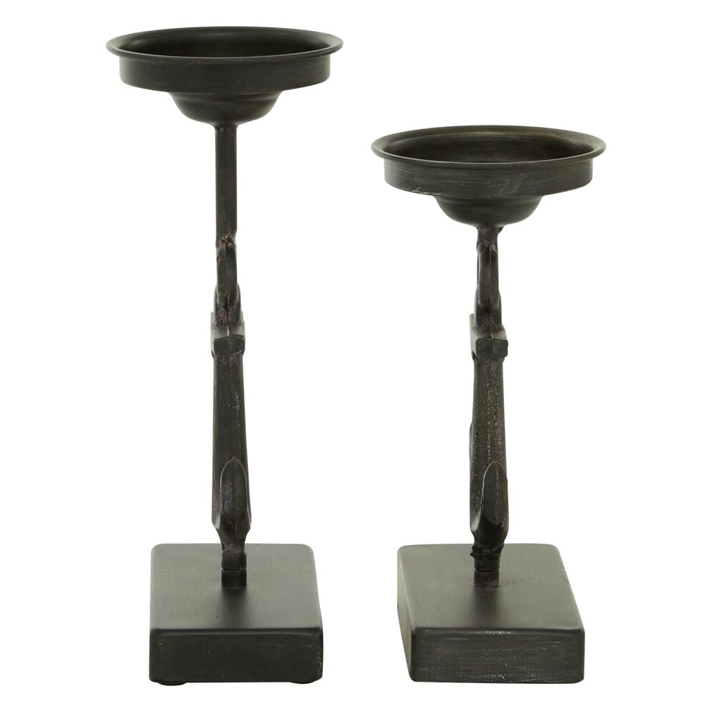 Candelabro de Metal Negro para 2 Velas, Juego de 2 candelabros