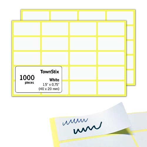 1000 Pack, 1.5" x 0.75" - Blank White Labels Stickers