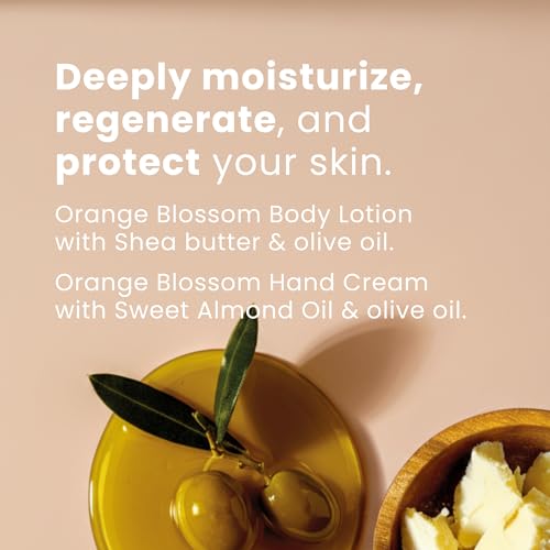 Image of Panier des Sens Orange Blossom Travel Pouch Gift Set, 3.3 + 3.3 + 1 fl oz | Travel Pouch Gift Set | Shower Gel, Body Lotion & Hand Cream | Vegan Formula | 97% Natural Ingredients | Made In France