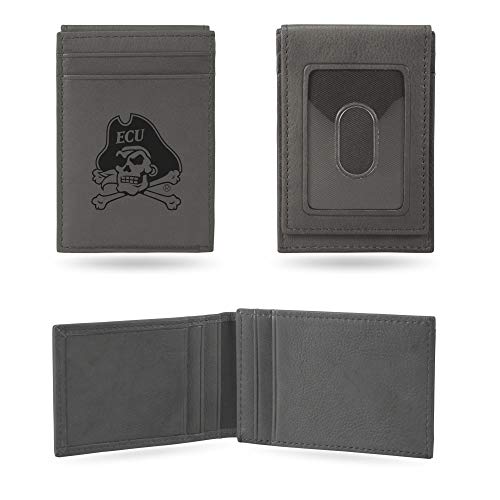 Image of Rico Industries NCAA Gray Laser Engraved Front Pocket Wallet - Compact /Comfortable /Slim