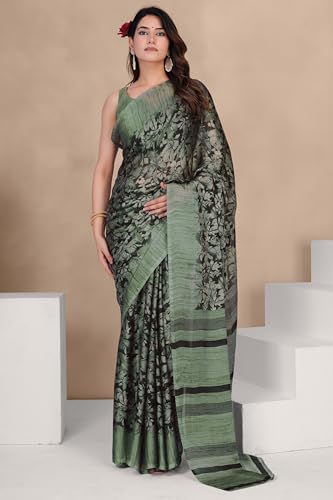 Image of MIRCHI FASHION Saree for Woman Chiffon Kalamkari Design | Professional Office Wear Lightweight Sari for All-Day Comfort with Blouse (Available in 15 Colors)