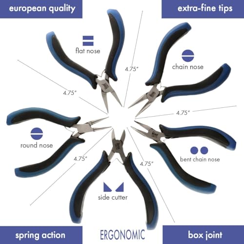 Pince bec de chaîne courbé et set Beadsmith pour le wire wrapping de précision