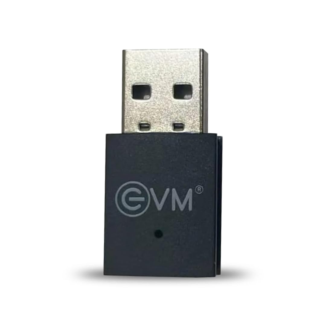 EVM AC600 Dual Band USB WiFi Adapter for PC | 600Mbps Wireless USB Adapter | 2.4GHz/5GHz WiFi Dongle | High Gain Antenna | 802.11ac Network Adapter for Laptop & Desktop | 1 Year Warranty (EVM-USBD-03)