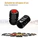 Ajxn Pack-4 Skull Tire Valve Stem Caps, Airtight Dust Proof Covers for Car Wheel, Universal Tire Air Valve Caps Fits Cars Trucks Motorcycles SUVs and Bikes, Car Wheels Protection Accessories (Red)