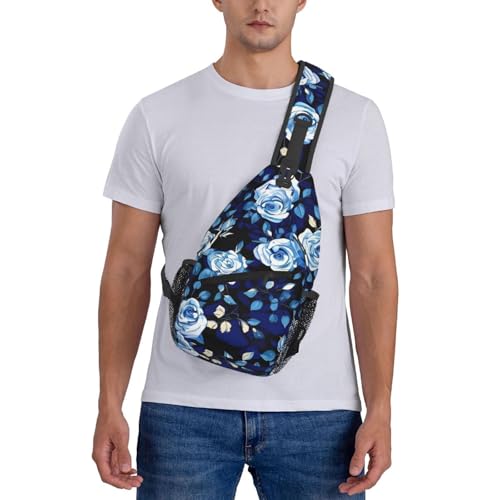 Mochila cruzada deportiva impermeable estilo floral negra miniatura 7