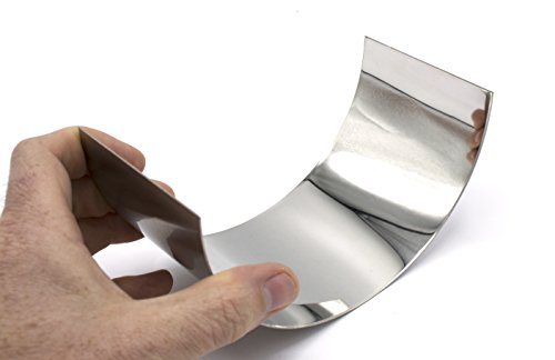 Image of EISCO Plane Half Cylinder Concave Stainless Steel Mirror for use with Ray Box - 6.25 inch x 2.875 inch - 1mm Thick Approx.