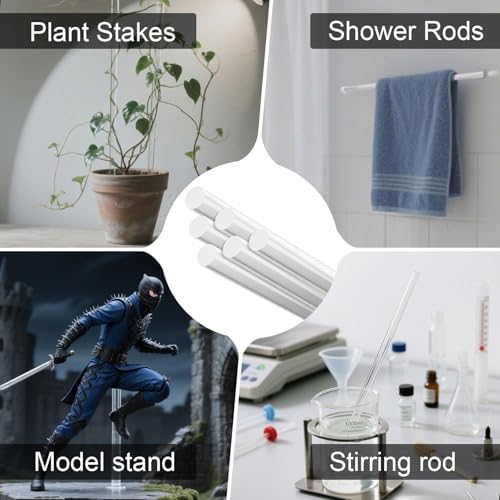 12 Stück Kunststoffstäbe Acryl Kunststoff Rundstab 3mm x 30cm Acrylstab Transparent Kunststoffstangen für DIY Handgefertigt Kunsthandwerk Beleuchtung Garten Dekorationen Architektonisches Modellmateri