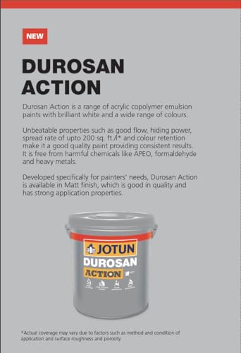 Image of Jotun Durosan Action Acrylic Emulsion Paints - Brilliant White & Vibrant Colors - 1L (White)