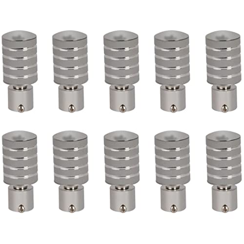 Image of INKART� Stainless Steel Curtain Bracket Rod Pocket Finials Designer Door and Window Rod Support Fittings, Curtain Rod Holder (Pack of 10, Grey)