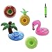 PAMASE 18 Packs Pool Inflatable Floating Drink Beverage Beer Cup Holders, Floatable Coasters of Flamingo, Coconut Palm, Lemon, Watermelon and Pineapple