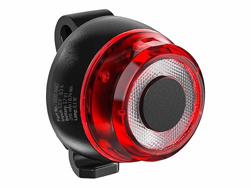 ANSMANN Luz Trasera para Bicicleta homologada por StVZO con fiable CREE LED, protección IPX5, Funciona con batería de hasta 4 Horas de duración de la luz, Recargable a través de USB