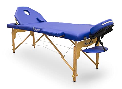 QUIRUMED Elite Klappliege aus Holz, 194 x 70 cm, Blau Cover