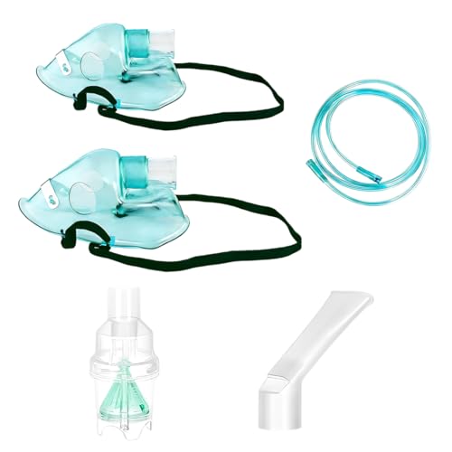 PHYNDR 1 Ensembles Kit de pièces de rechange universelles pour aérosol adultes et enfants avec masque, bande élastique, 2m pour inhalation, filtre et accessoires pour nébuliseur.