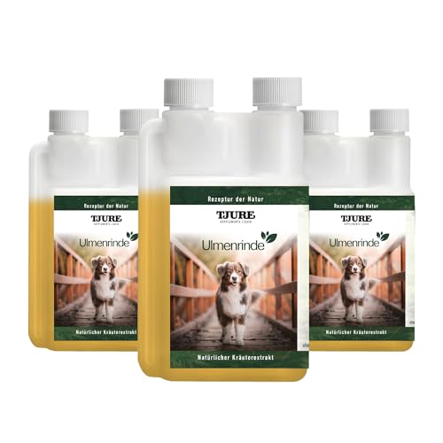 TJURE Ulmenrinde Liquid für Hunde & Katzen | 3 x 500 ml Sparset | Natürliche Magen Darm Unterstützung...