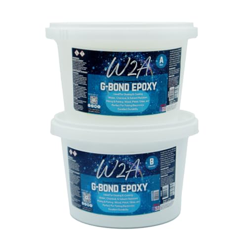W2A G-Bond 2 Part Epoxy Glue – Fast Cure Industrial Adhesive for Crafts, Metal, Wood, Concrete, Plastic – Waterproof, Marine Grade, High Temp, Epoxy Resin System – Part A & B – 8 oz