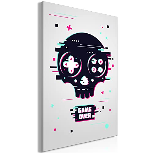 murando Cuadro Acústico para jugadores 80x120 cm espuma acústica absorbe el sonido aislamiento lienzo de 1 pieza Impresión Artística Decoración de Pared Consola de juegos Game Over i-B-10000-b-a