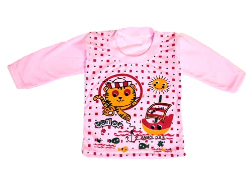 Image of Baby Boys & Girls Dress Soft Cotton Blend Unisex T-shirts and Pyjama Pants Pack of 4 Full sleeves T-shirt + 4 Pyjama Pants Multi colored Size 0 Months up to 18 Months