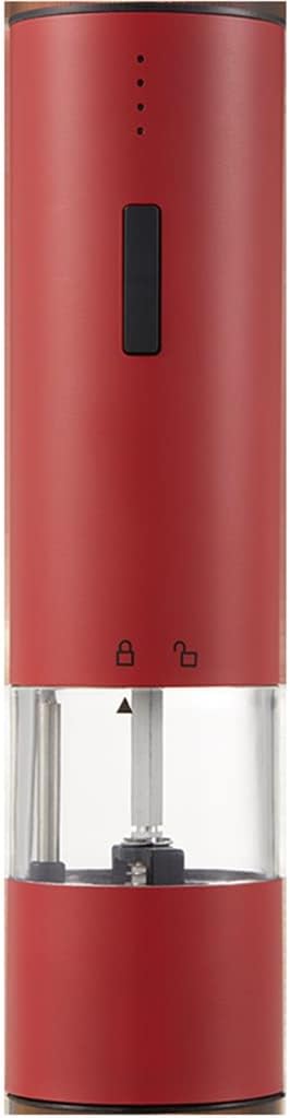 Electric Automatic Pepper Grinder Mill Adjustable Stainless Steel Spice Mills With Led Light Rechargeable Kitchen Tools(white-Fruit peach5)