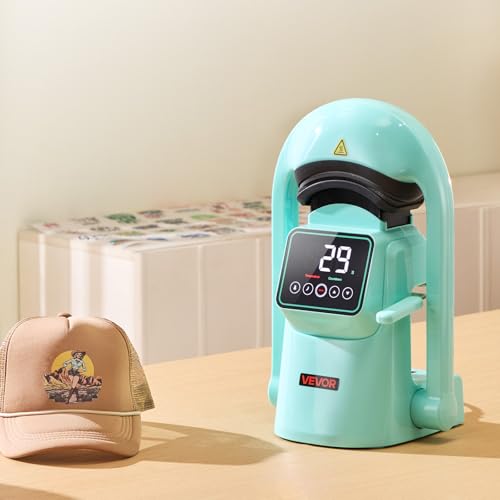 VEVOR Auto Hat Heat Press Machine, with 2pcs Interchangeable Platens, Automatic Open and Release, Touchscreen for Precise Time and Temperature Control, Heat Transfer Printing for Caps, Hats, Green by VEVOR - Image 2