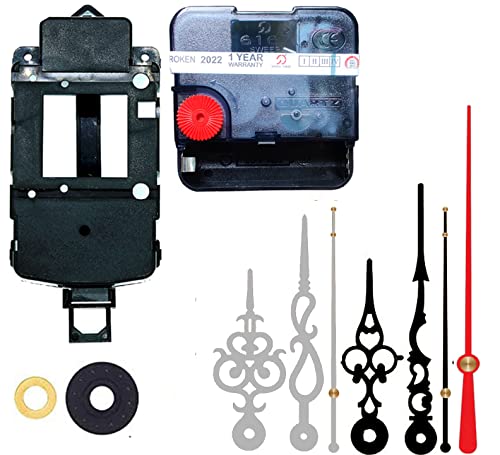 Image of Silent Pendulum Type Quartz Clock Moviment Mechanism 17 MM Sweep Silent Motor DIY Kit (Needles : Antique Silver,Black,Red)