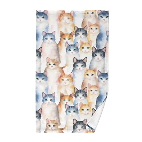 FENOCHE Cats Cotton Bath Towel 16x28 Inches