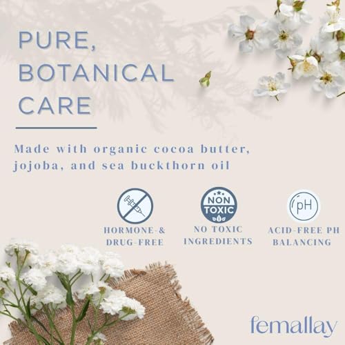 Image of Femallay Organic Vitamin E Vaginal Melts - Feminine Moisture, Comfort & Hydration - Blueberry Bliss, 2-Pack