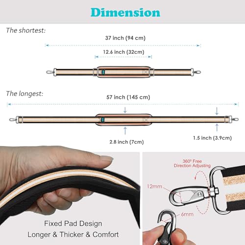 Image of ZINZ 57 inch Adjustable Bag Straps Replacement with Thick Fixed Pad