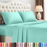 Utopia Bedding Full Bed Sheets Set - 4 Piece Bedding - Brushed Microfiber - Shrinkage and Fade Resistant - Easy Care (Full, Spa Blue)
