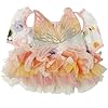 Littpet Living Hall Breathable Mesh Colorful Pet Costume with Butterfly Wings for Cats, Dogs, Rabbits-1PC (Orange, Small) #1