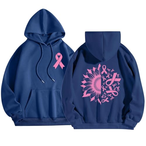 Sweat à Capuche Rose Femme Coupe Large | Fini les Pulls Serrés avec ce Haut Ample Bleu XL