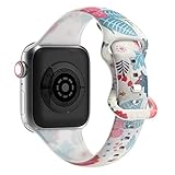 smartwatch compatible with apple iphone 【Tamaño ajustable】:Correa Apple Watch de 38mm/40mm/41mm se ajustan a muñecas de 5,11"-7,08" (130mm-180mm), correas Apple Watch de 42mm/44mm/45mm se ajustan a muñecas de 5,9"-7,87"(150mm-200mm).Elige una correa de silicona de repuesto para el Apple Watch que se adapte al tamaño de tu muñeca.