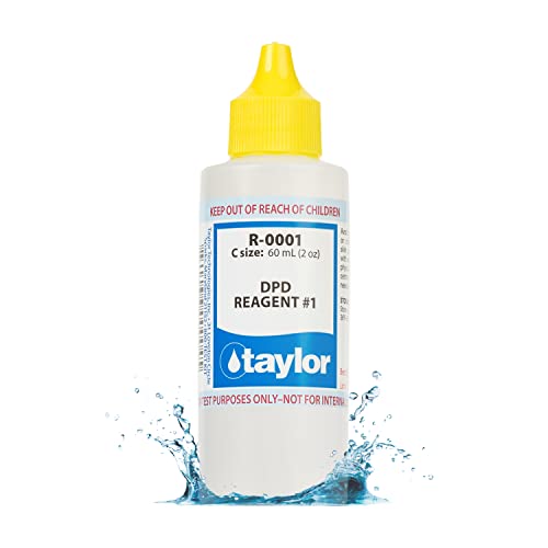 Taylor R-0001-C DPD Reagent #1 2 Ounce for Testing Chlorine and Bromine Sanitizer Levels in Pool and Spas Dropper Refill for Water Test Kits Replace Annually | Made in The USA