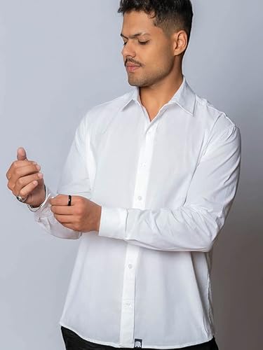 Camisa Branca Social Manga Longa Lisa Masculina (GG)