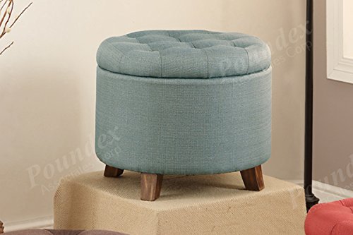 Poundex B0183K9SCY Ottoman, Light Blue